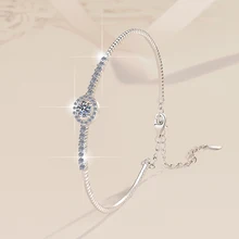 Husky Fine Jewelry supplier Feminine Charm Gold plated S925 standard silver bracelet VVS1 Moissanite Diamond GRA