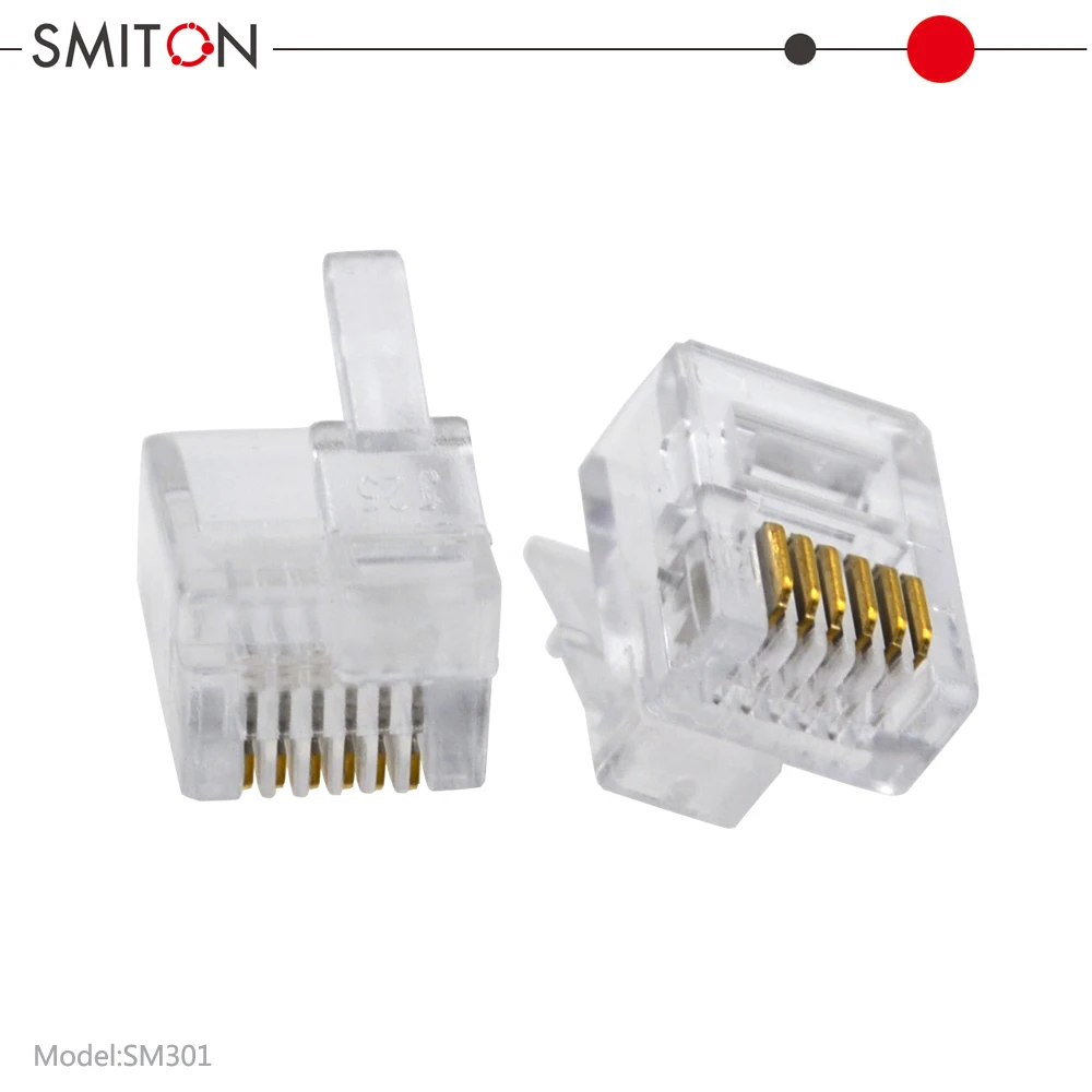 Male RJ12 6P6C Connector with Right Side Latch | 1000pcs