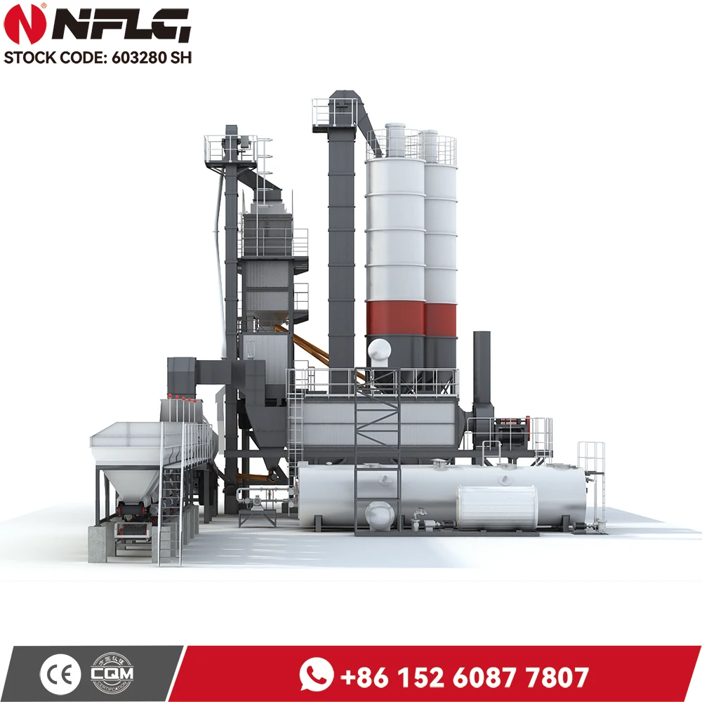 Mobile Continuous Asphalt Mixing Plant Dual Motor Drive Concrete Batch Mixer 160T/H Bitumen Asphalt Batching Plant
