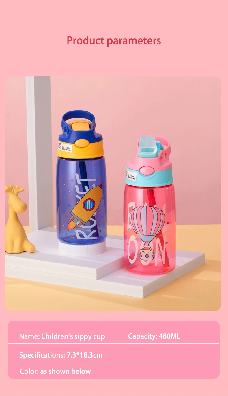 Plastic Children Straw Sublimation Baby Water Drinking Feeding Bottle ...