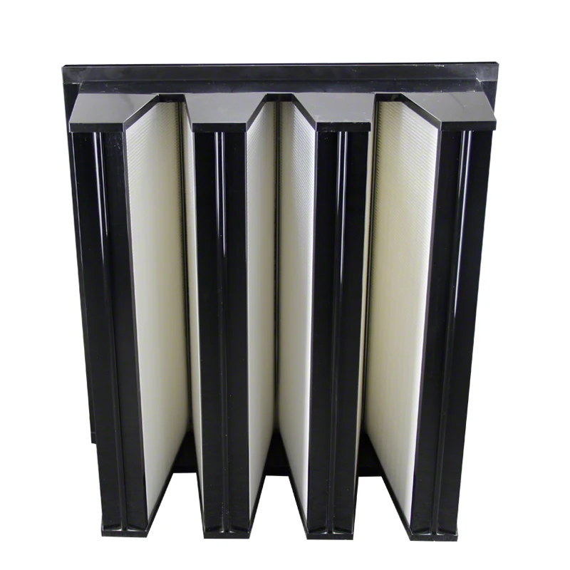 H14 Glass Fiber Media V Bank Hepa Filter Air Flow Type Hepa Filter Air