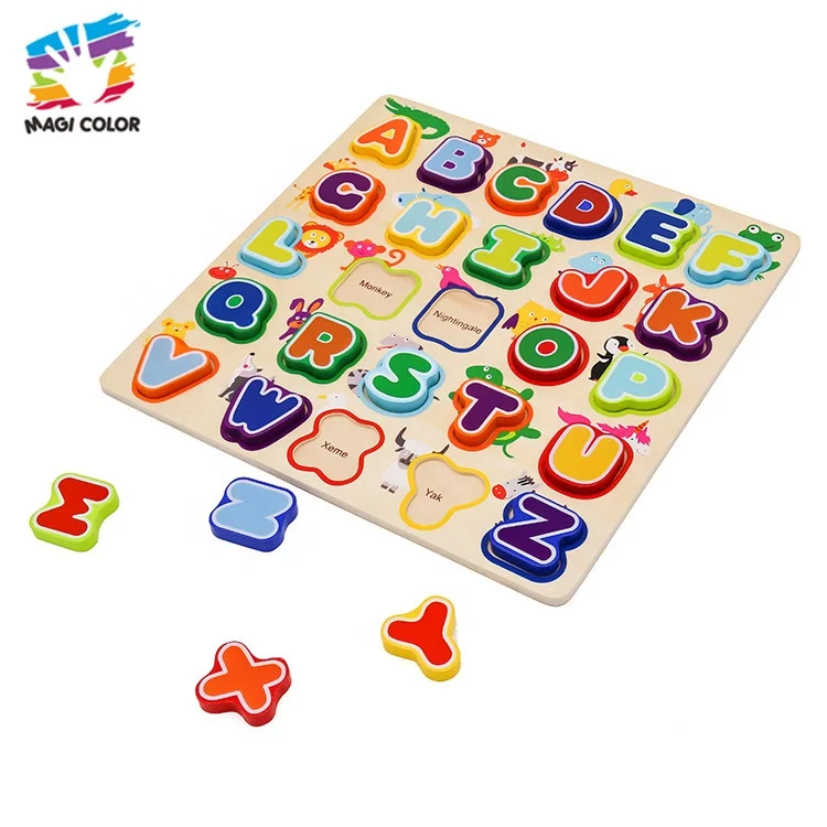 Готово к отправке Развивающие детские деревянные игрушки животных алфавит головоломки для раннего обучения