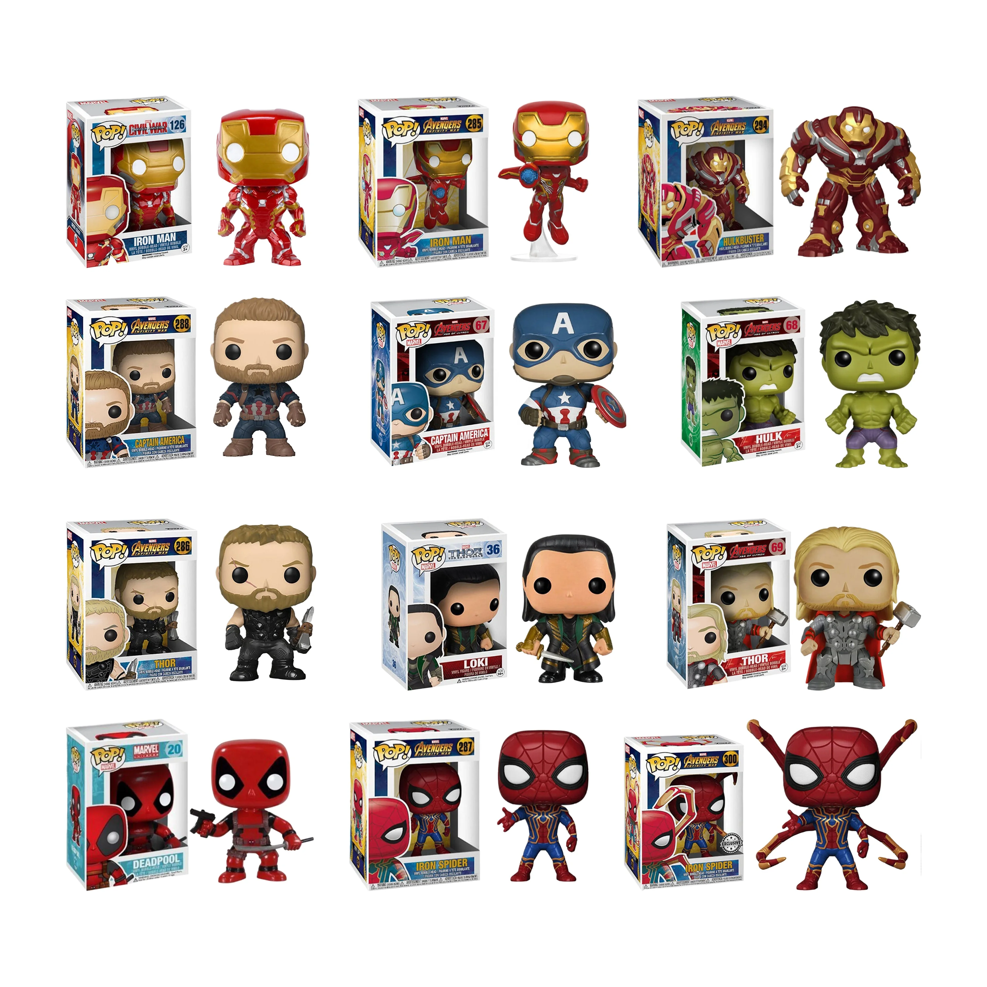 Marvel sci-fi film Avengers Action model doll funko pop 10cm Thor Iron ...