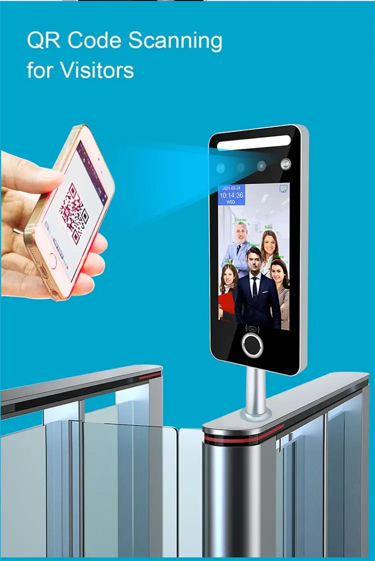 New Arrival 3D Face Recognition Time Attendance and Access Control 5inch Touch Screen Face and Fingerprint Door Access Control