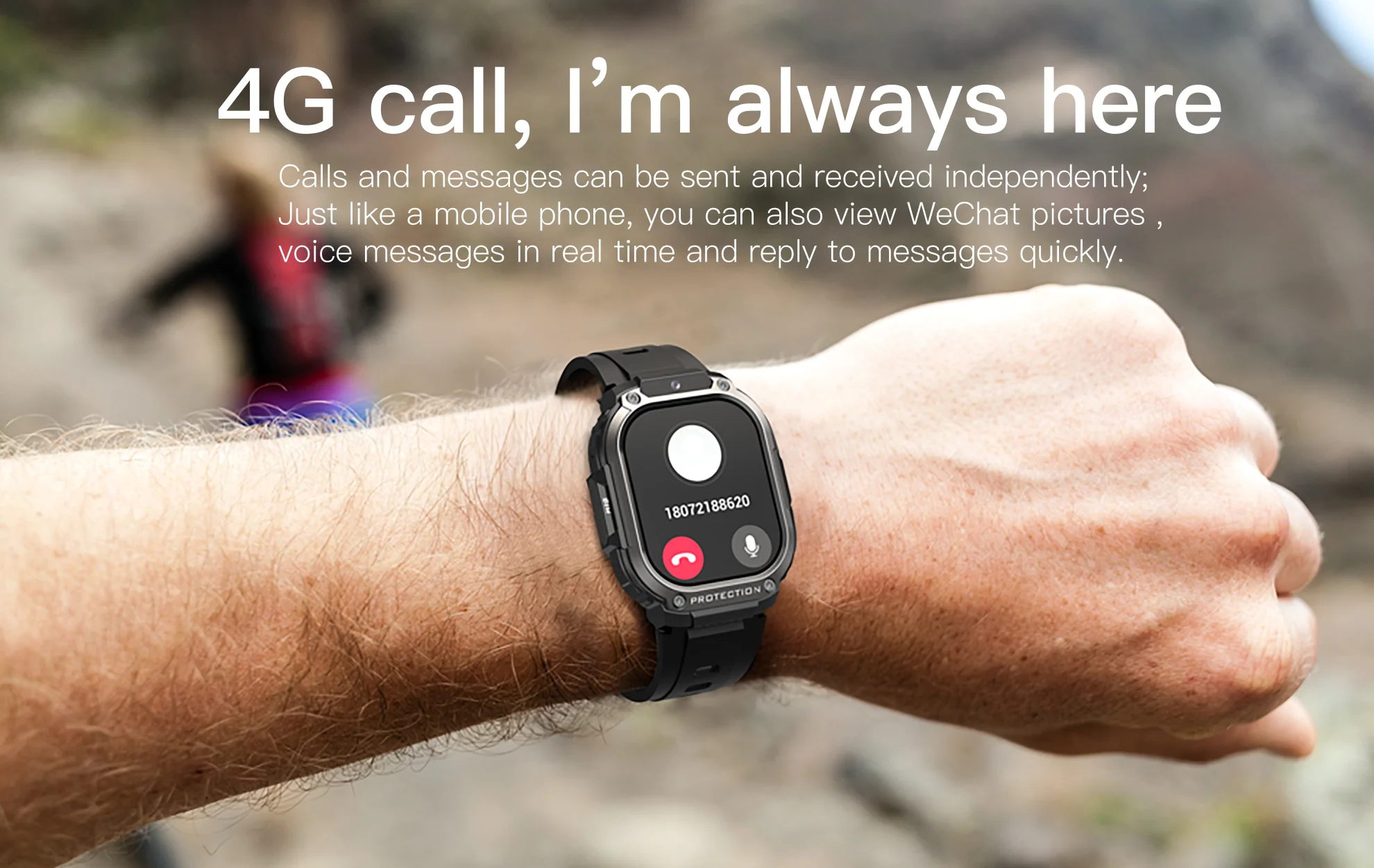 MP4 Features Smart Watch DM63 Android Watch IP67 Waterproof Smartwatch With BT GPS SOS WIFI Global Frequency Bands Gaming Device