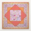 Orange Floral and Bird Mahjong Mat