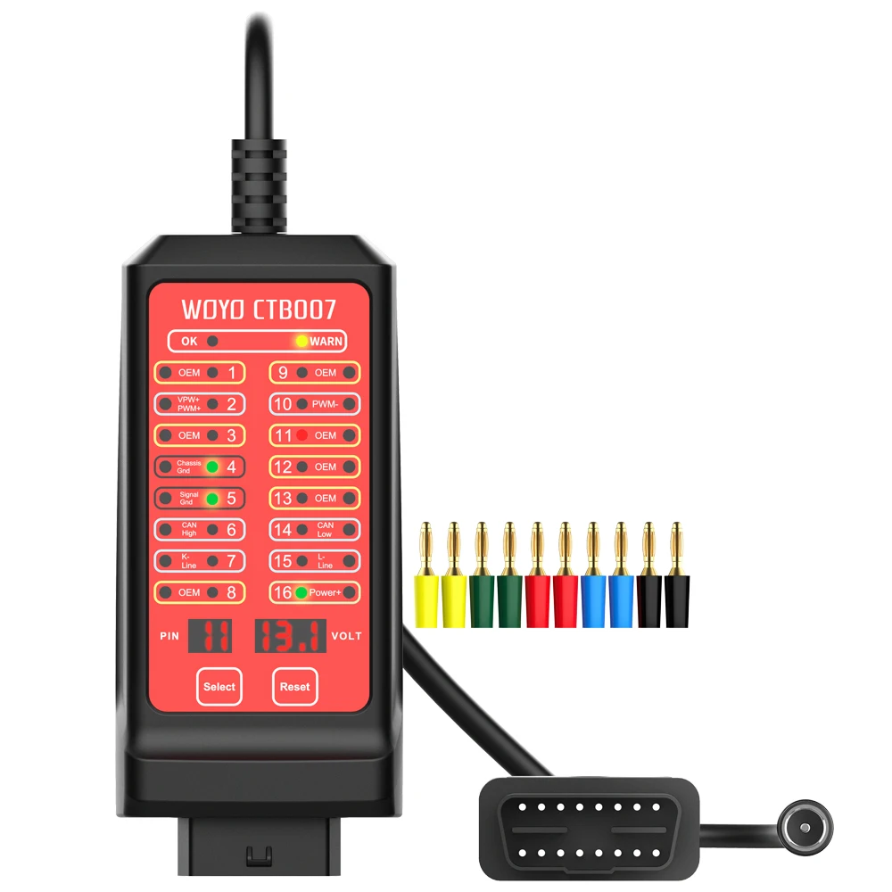 WOYO CTB007 CAN Tester Box Pin Settings Diagnostic Tool OBD2 16Pin Break Out Box Communication Detection OBDII Breakout Box