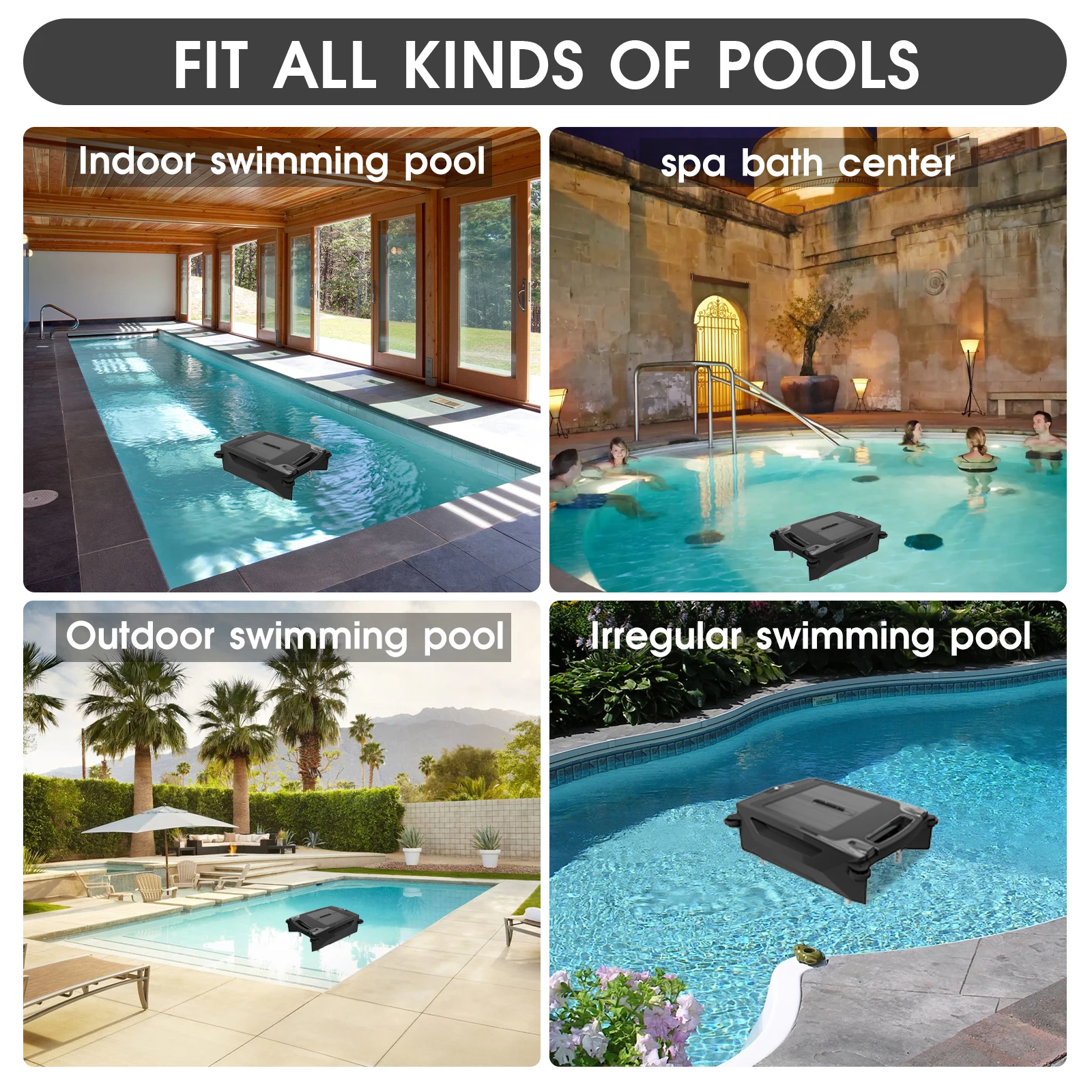Cordless Robotic Pool Cleaning Robots Automatic Vacuum Self Cleaning 