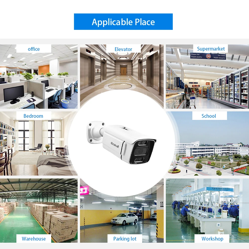JideTech 5MP Bullet Outdoor Security Camera ColorVu IP Camera SONY335 PoE WaterProof IP66 Human Vehicle Detection Support RTMP
