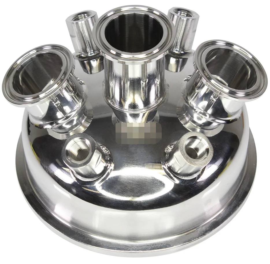 Triangular Utility Lids Sanitary Tri Clamp Flat End Cap Lids with Sight Glass