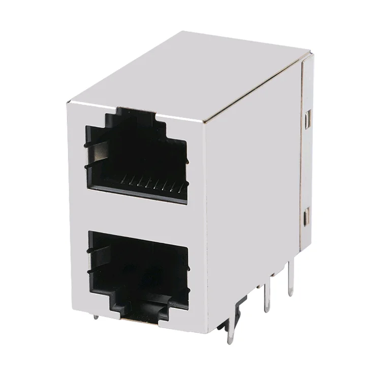 Free Sample 8P8C PCB Female Connector Modular RJ45 Jack 2x4 Ethernet Port Without Magnetic