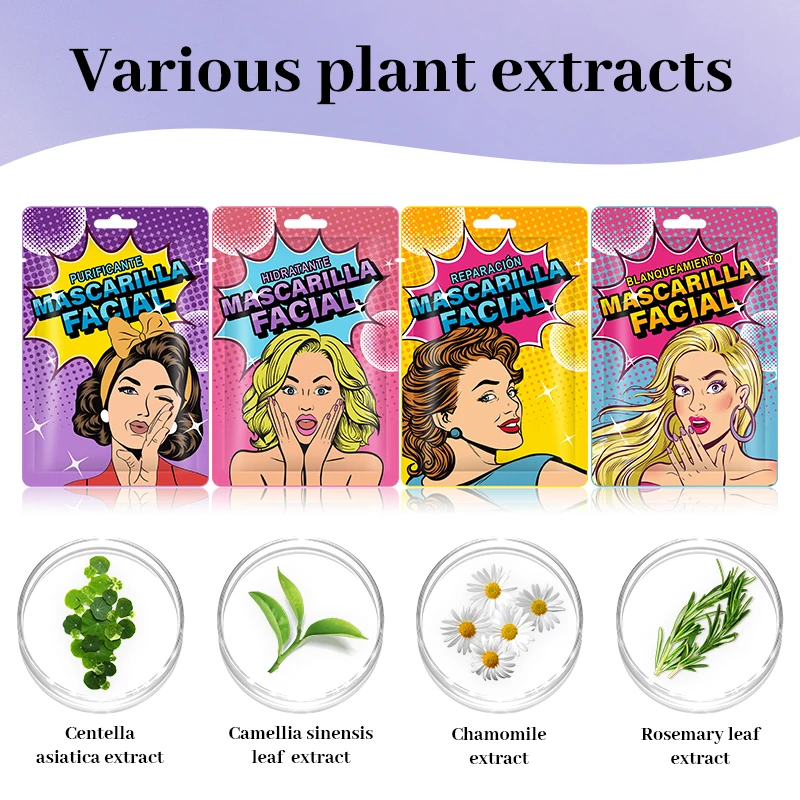 Wholesale Natural Face Mask Whietening Moisturizing Soothing Mascara Skin Care Masque Beauty Mascarilla Facial Sheet Mask