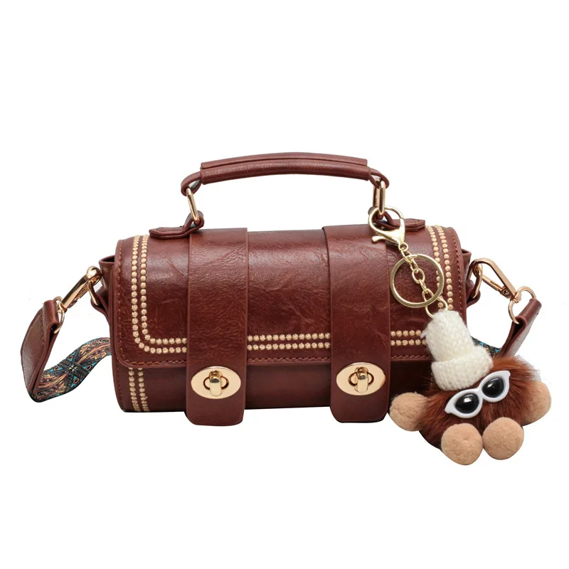 2023 New Retro Bag Women Fashion Messenger Bag Girls Luxury Style Ladies Portable Cylinder Single Shoulder Handbags