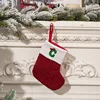 Calcetín navideño con letras bordadas de dibujos animados c