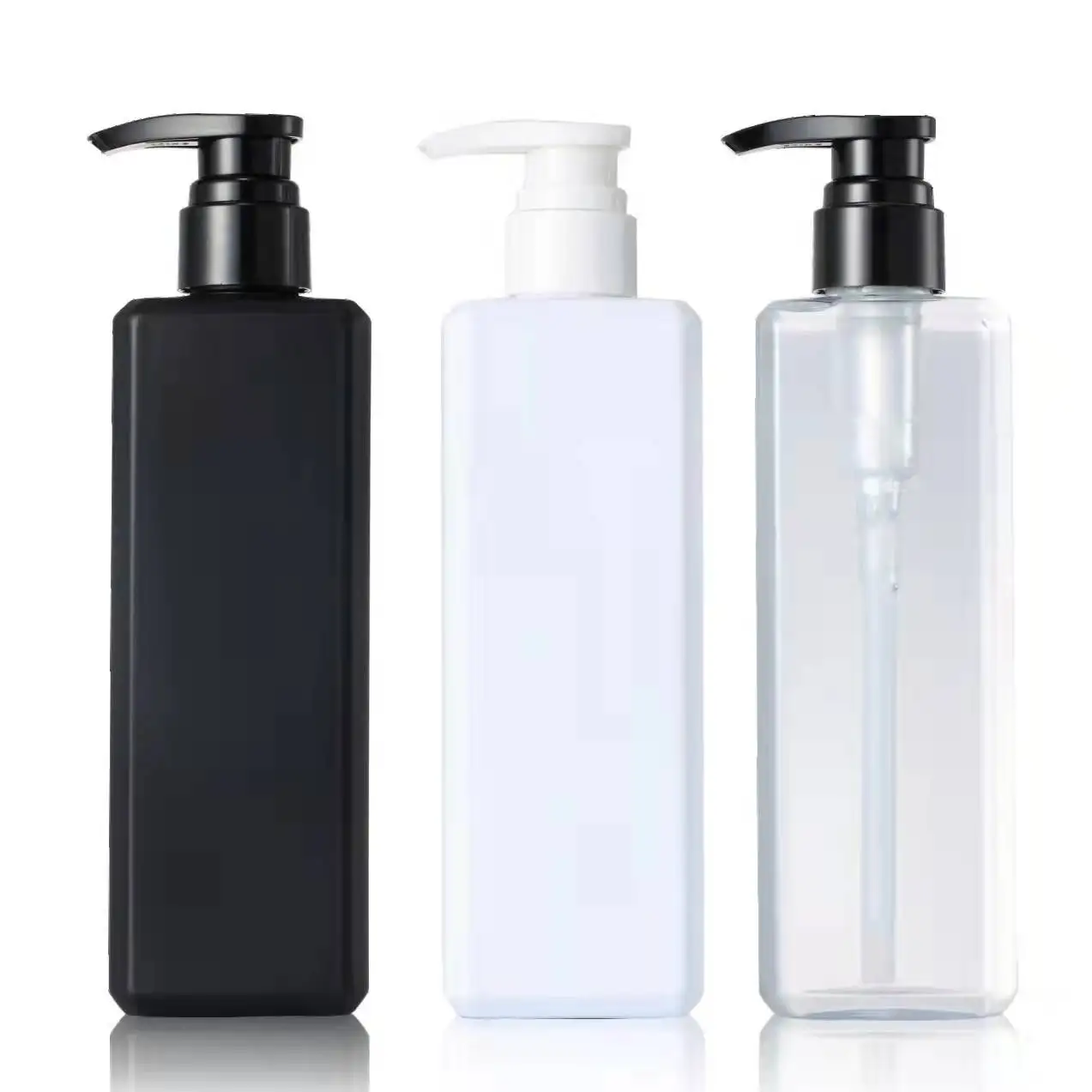 Eco Friendly PET Plastic Empty Refillable Body Wash Gel Lotion Shower Bottle Bathroom Hotel Pump Shampoo Conditioner Bottles