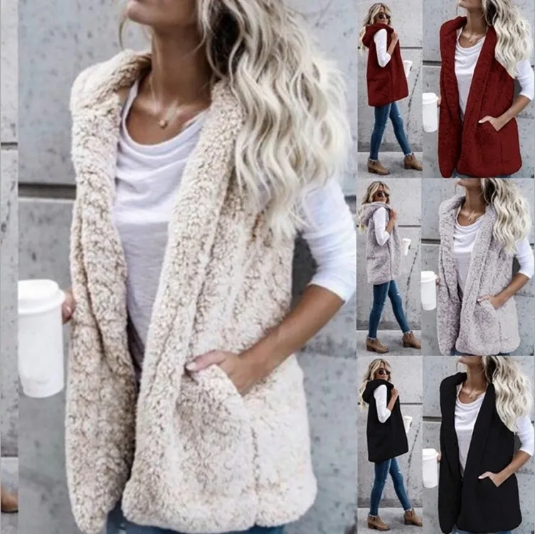 fuzzy vest womens