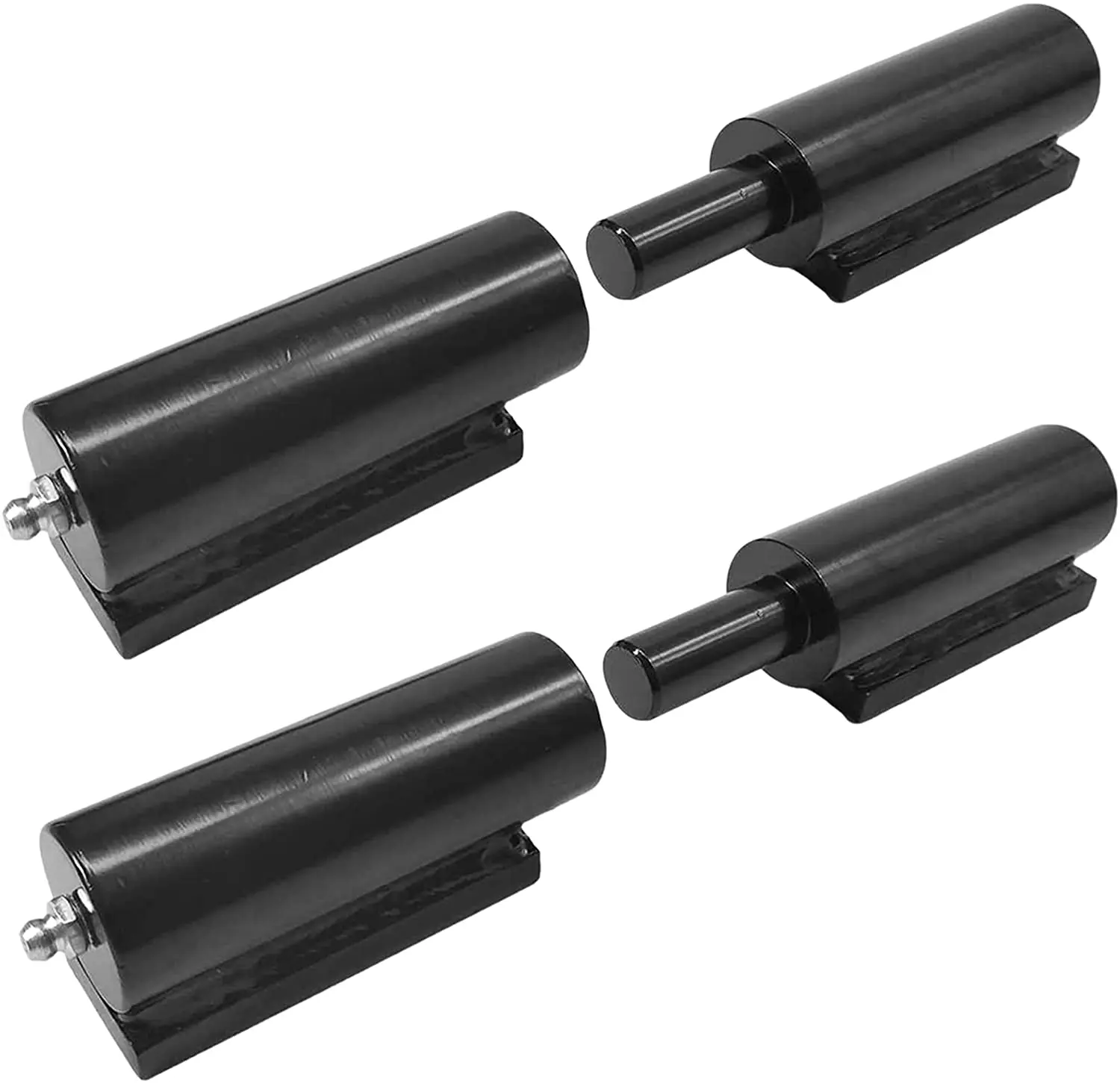 Cerniere A Barilotto Saldate - 2 Paia, Acciaio Inox, 80 Mm, Per Cancelli E Porte, Con Fasce Di Rotolamento