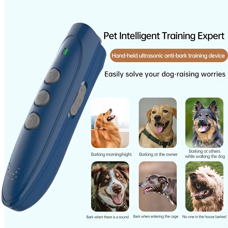 Smart Home Product Electronic LED Ultrasonic Dog Repeller Anti-Barking Control Device with Battery Operation Dog Training Tool