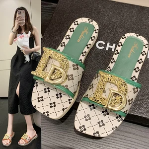 Women's Custom Summer Casual Flat-Bottomed European American Platform Sandals All-Match Outer Fashion Net Celebrity Slippers for