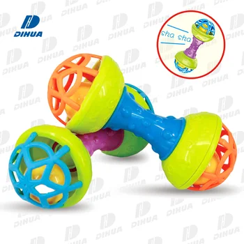 Baby Activity Toy Hand Grasping Rolling Shaker Rattle Noise Ball Bell Bpa Free Babrattle Barbell Teether