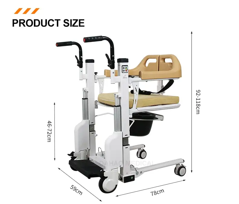 Elderly Care Commode Chair Portable Folding Moving Handicap Patient ...