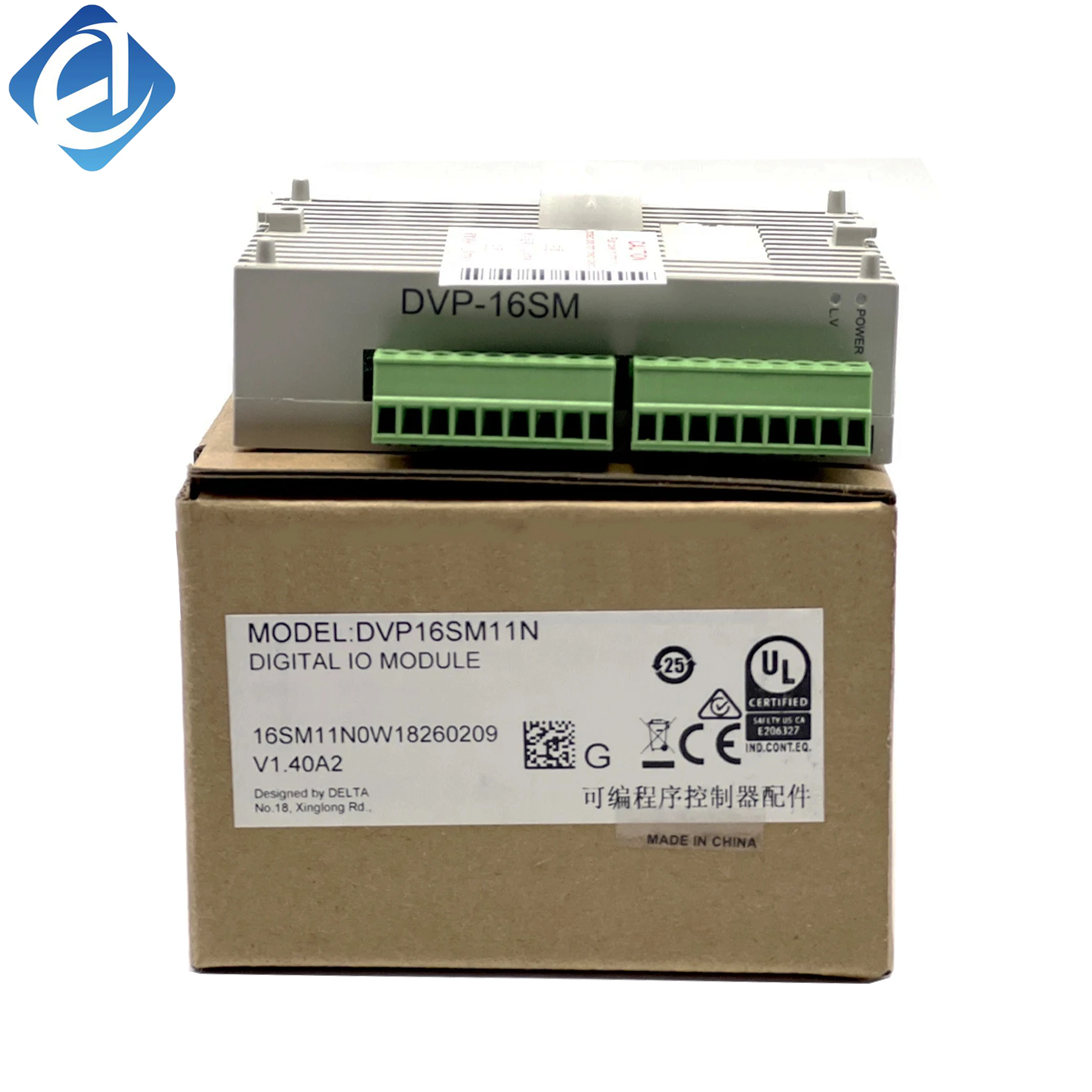 New Original Delta DVP16SM11N is part of the DVP-S series PLC digital I/O expansion module. Features 16 NPN input channels, 24V DC supply, fast signal response, supports high-speed counting & input filtering. Used for industrial automation signal acquisit