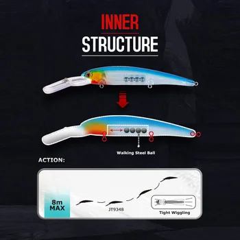 JTLURE Stainless Steel Three-Prong Hook Growing Tongue Plate Lure Minnow 12cm 18g Saltwater Artificial Saltwater Fish – Minnow – view 4
