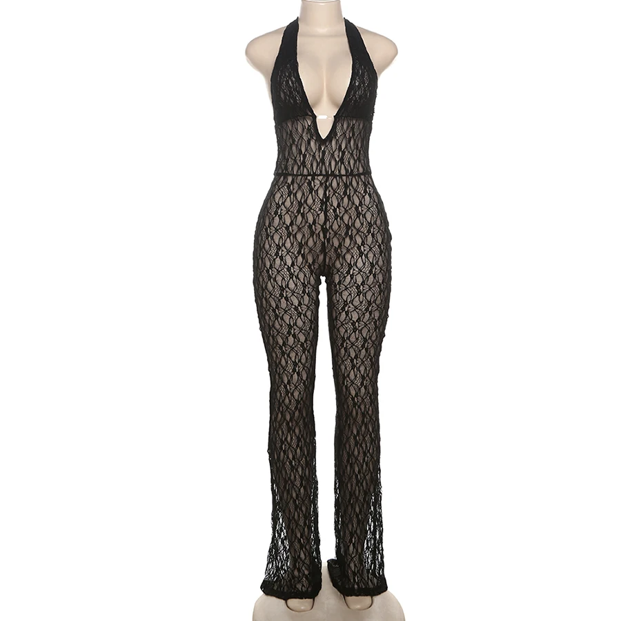 Multi Way Deep V Neck Metal Button Jumpsuit