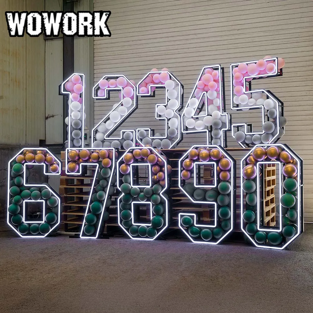 WOWORK Metal RGB Collapsible LED Neon Frame Marquee Letters