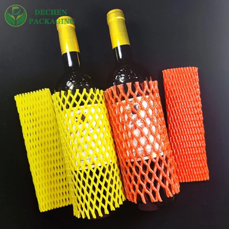 Manga de embalaje naranja de tela de malla de espuma red de embalaje de botella PE