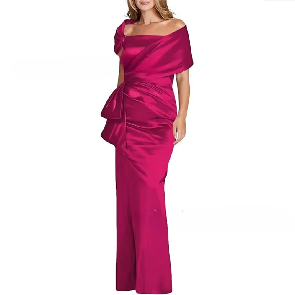 Sophisticated Modern Flowy Lace Fashion Gown Floor Length Wedding Guest Reception Luxury Wear Mother Bride Dress