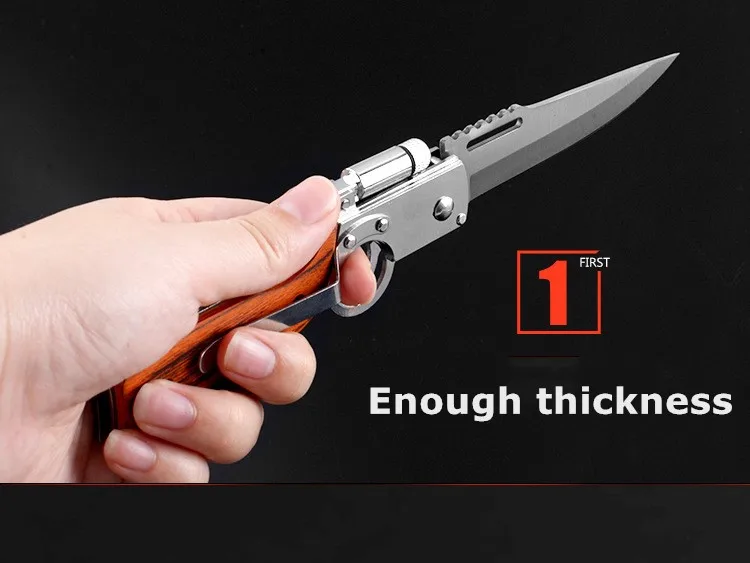 Pocket Knife Outdoor Knives With Light Wood Handle Edc Tactical Camping