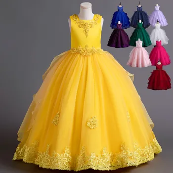 Wholesale Evening Party Gown Children Flower Girl Dress  Years Kids Birthday Party Dress For Wedding