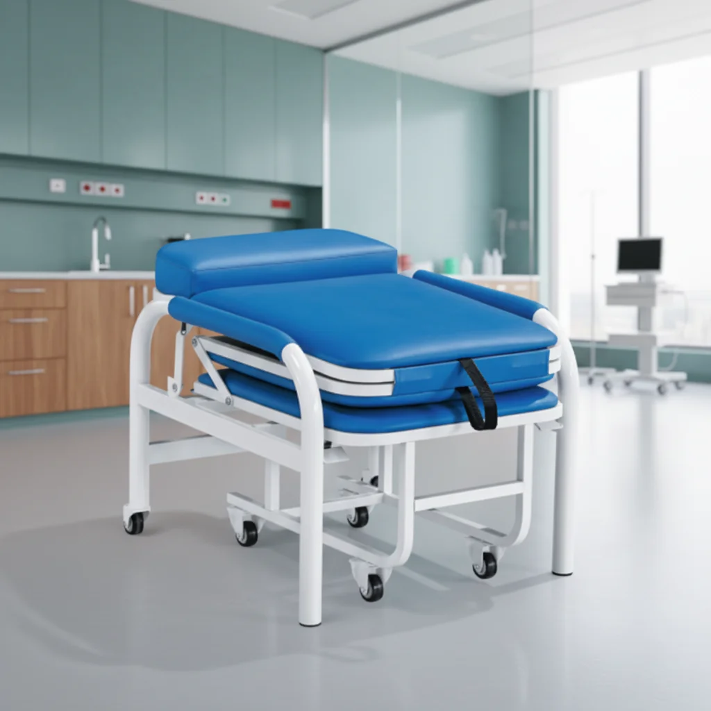 Durable Steel Frame Hospital Caregiver Chair-Eco-Friendly Modern Design Portable Space-Saving for Hospital School Commercial Use 4