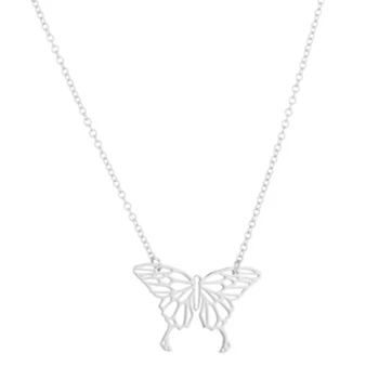 Hollow animal butterfly Pendant Necklace For Women Gold stainless steel Chain men fashion dress Clothing Costume Jewelry