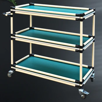 Easy Assemble 3 Tier warehouse hand carts / lean pipe shelves workshop picking trolley utility storage rolling carts