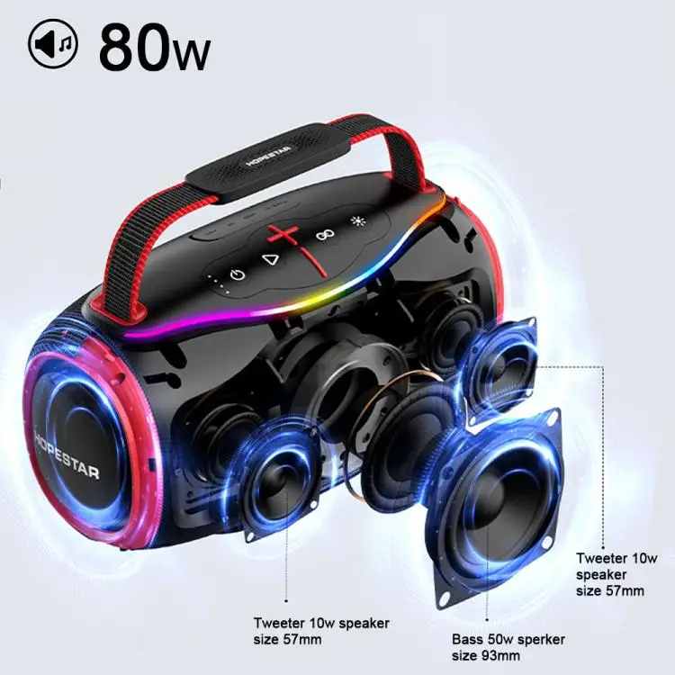 HOPESTAR H80 80W Outdoor Portable Waterproof Wireless Speaker