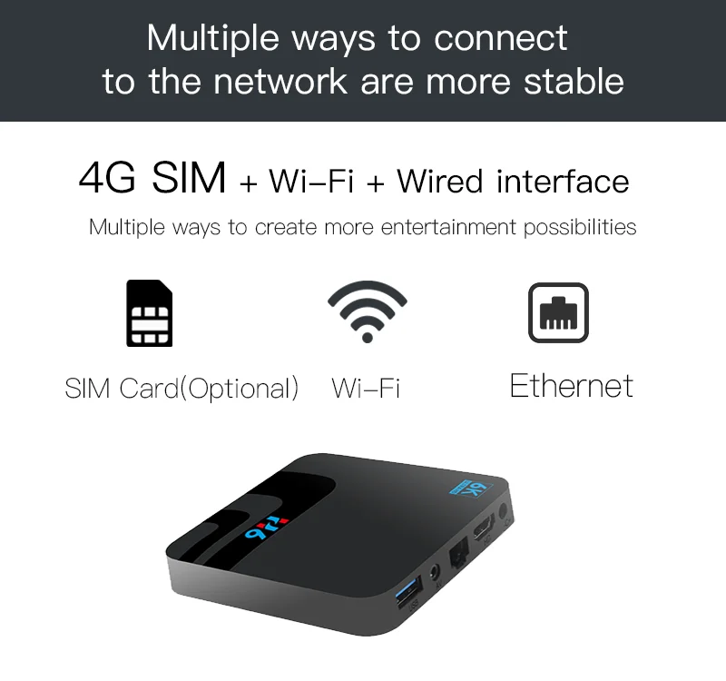Android TV Box, Q Plus TV Box Android 9.0 mit 2GB RAM 16GB ROM H6 Quad Core Cortex-A53 Prozessor Smart TV Box, unterstützt 6K Auflösung 3D 2.4GHz WiFi