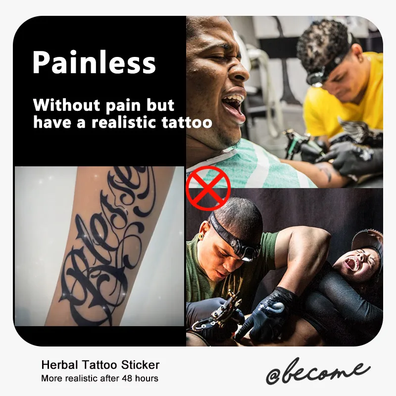 Индивидуальная Временная полупостоянная татуировка для мужчин Дизайн Мода травяная Татуировка боди-арт мода тело макияж стикер