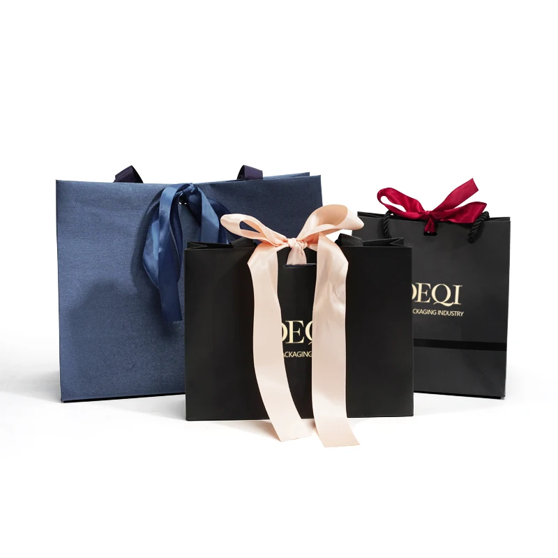 Oem пользовательский напечатанный логотип, роскошный Pr косметический макияж, товары для покупок, подарочная упаковка, бумажный мешок с ручкой для косметического магазина