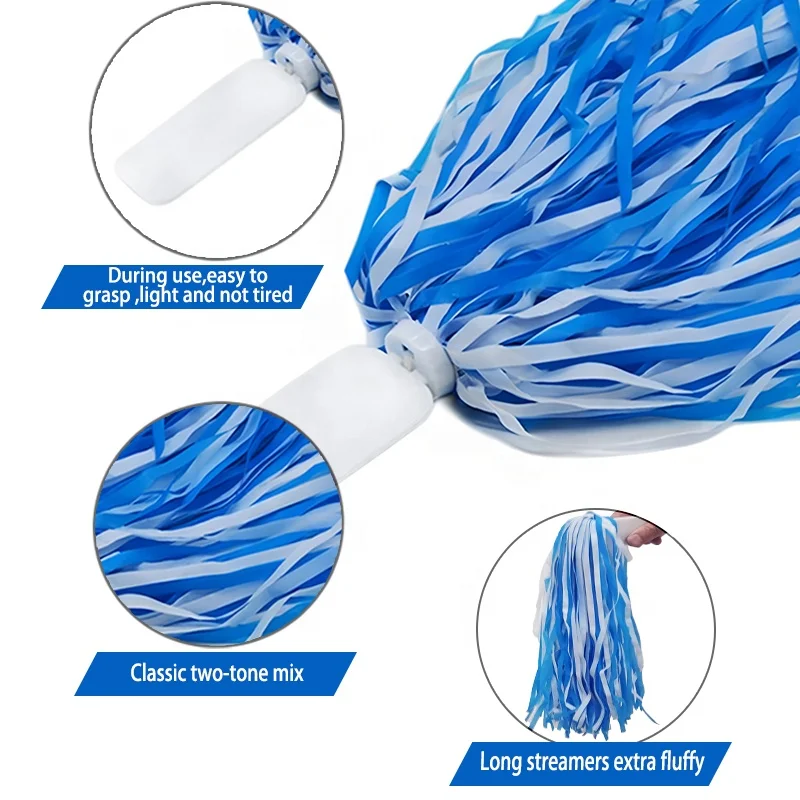 2024 Cheer Squad Pompoms - Blue White Cheer Shakers
