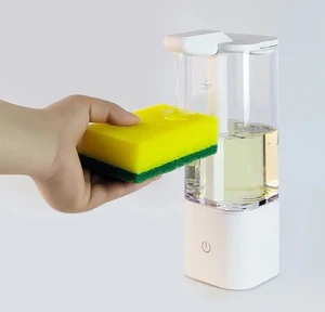 Luxury High-End 550ml Automatic Liquid Gel Dish Soap Dispenser High Transparency Rechargeable Battery for Kitchen Household