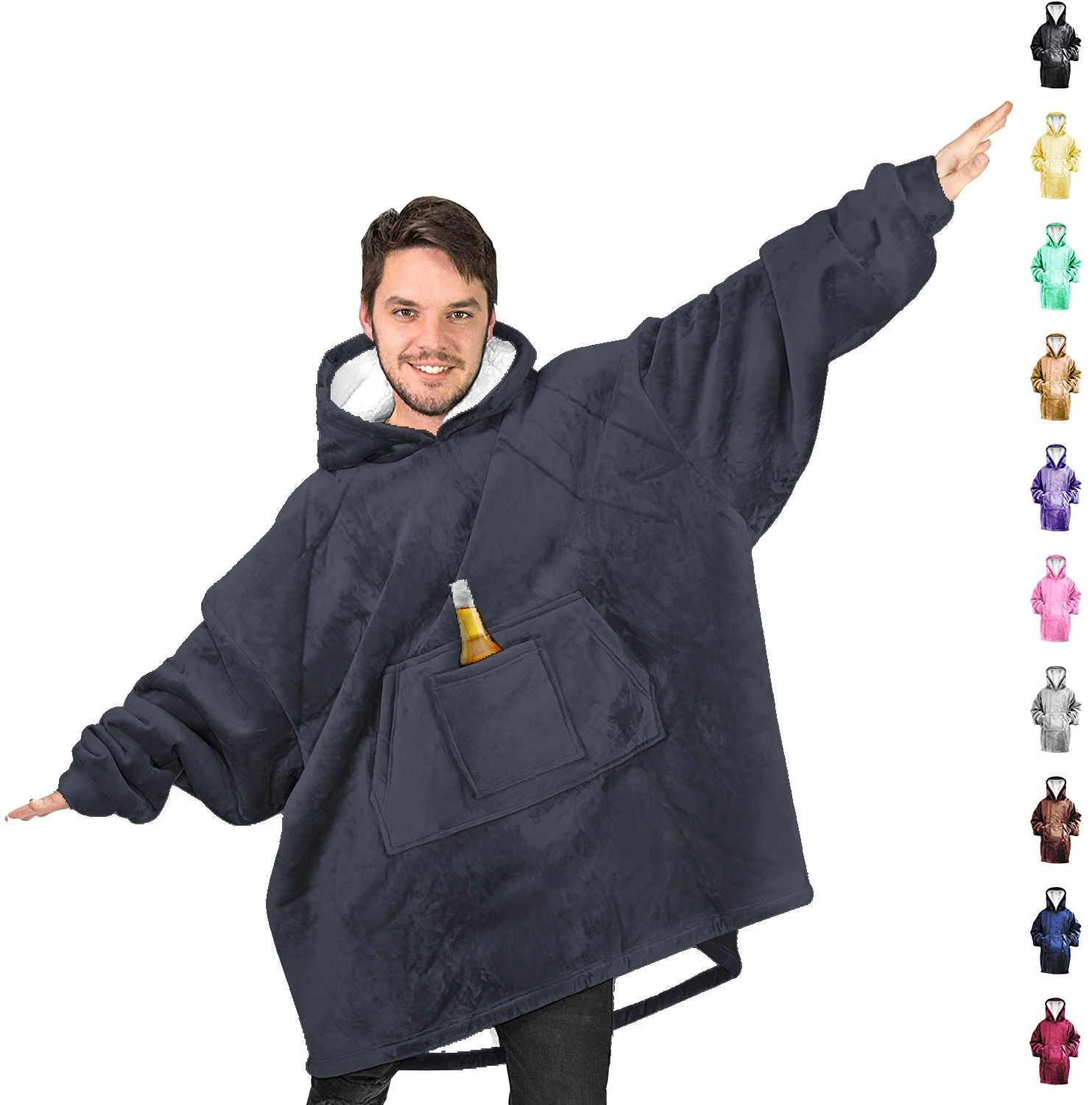 custom wearable oversized winter warm sweatshirt wearable long