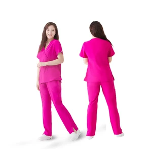 Women's Elastic Scrubs Sets Comfort Stretchy Nursing Uniforms for Medical Hospital Use
