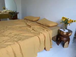 Customized Pure Linen Bedding Set 4 Piece Bed Sets High Quality for Hotels Luxury Linen Duvet Cover Set