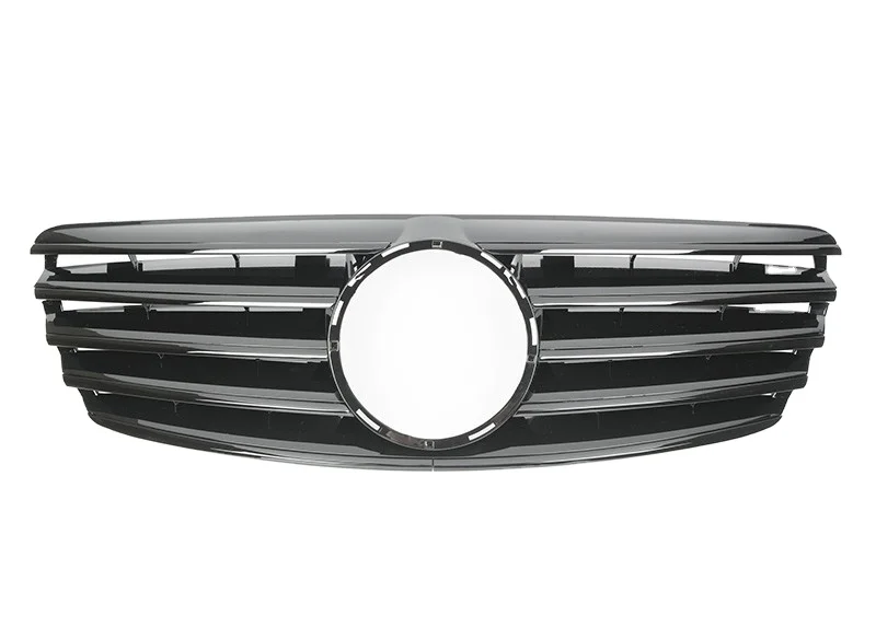 SHINY BLACK Front Grille for Benz E-Class W211 5 Fin 03-06 (Pre-Facelift) New ABS Mesh Style