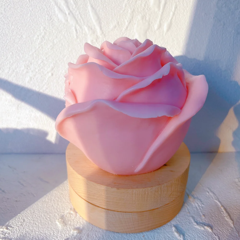 Rose Shaped Candle Mold Valentine's Day Gift Idea Flower Rose Ball