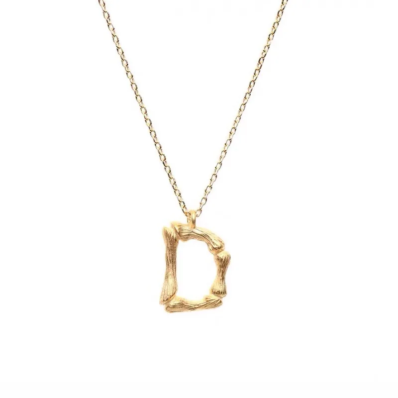 Wholesale Steel Initial Necklace Gold 
