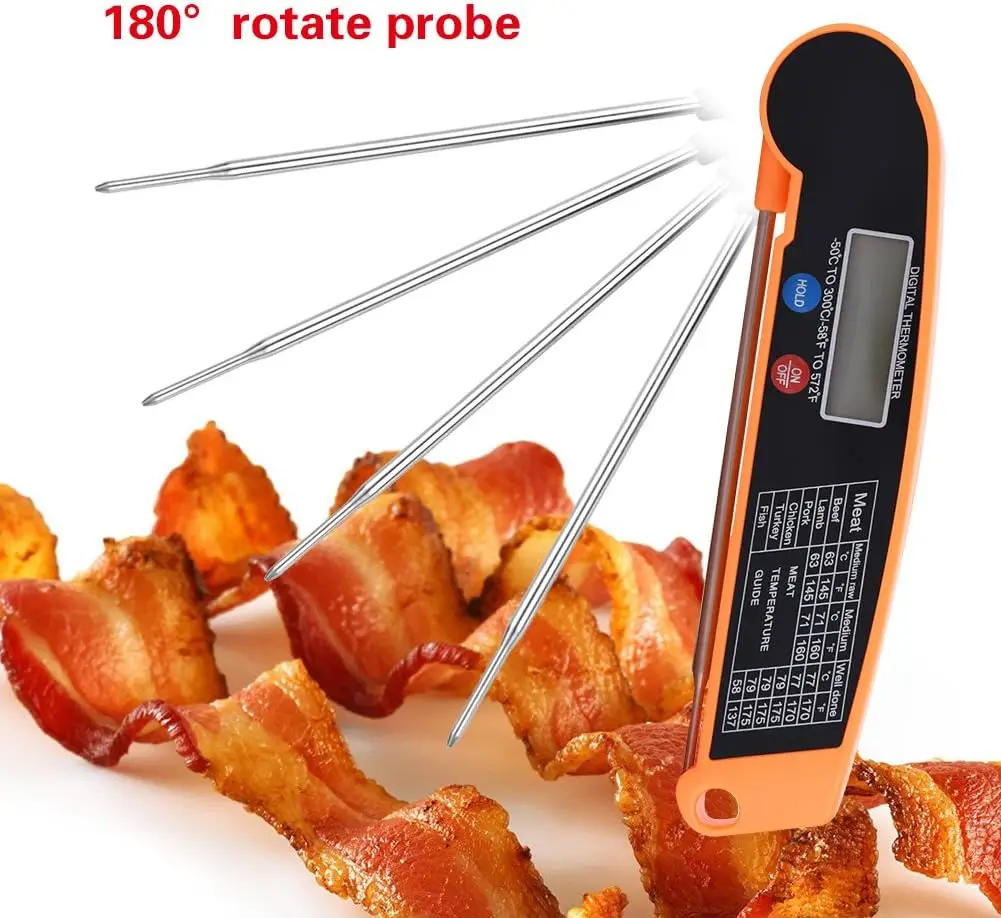 Hot Sale Folding Digital Instant Read BBQ Oven Meat Cooking Thermometer with Magnet
