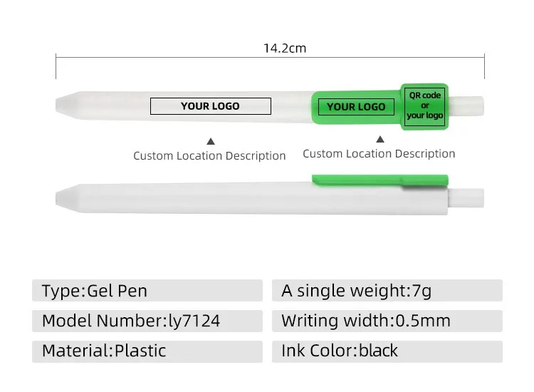 Retractable Rainbow Gel Pen 0.5mm Black Ink With Custom Logo_voghion.com